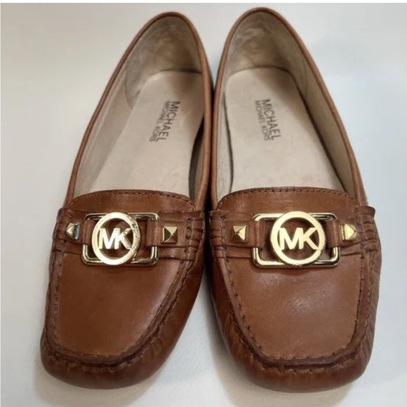 Michael Kors Shoes - Michael Kors Brown Leather MK Logo minimalist business casual Loafers